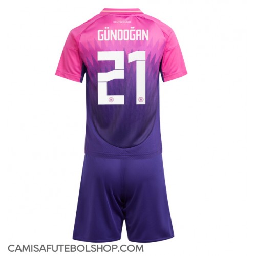 Camisa de time de futebol Alemanha Ilkay Gundogan #21 Replicas 2º Equipamento Infantil Europeu 2024 Manga Curta (+ Calças curtas)